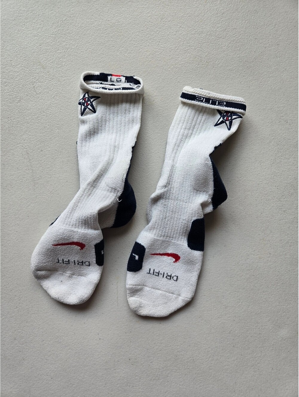 Nike Seattle Mariners Dri-FIT Crew Socks White Navy Adult Large